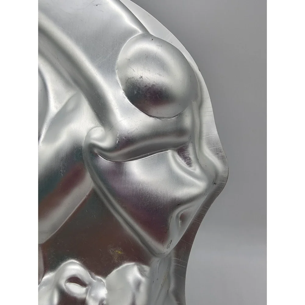 Wilton Barney the Dinosaur Cake Pan Vintage 1998 Aluminum Mold 2105-3450 Silver